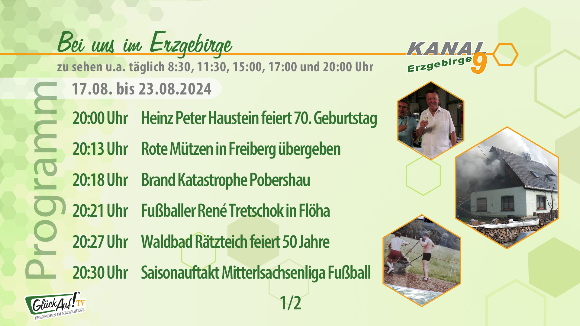 Bei uns im Erzgebirge für die Woche vom 17.08. bis 23.08.2024 Bei uns im Erzgebirge für die Woche vom 17.08. bis 23.08.2024