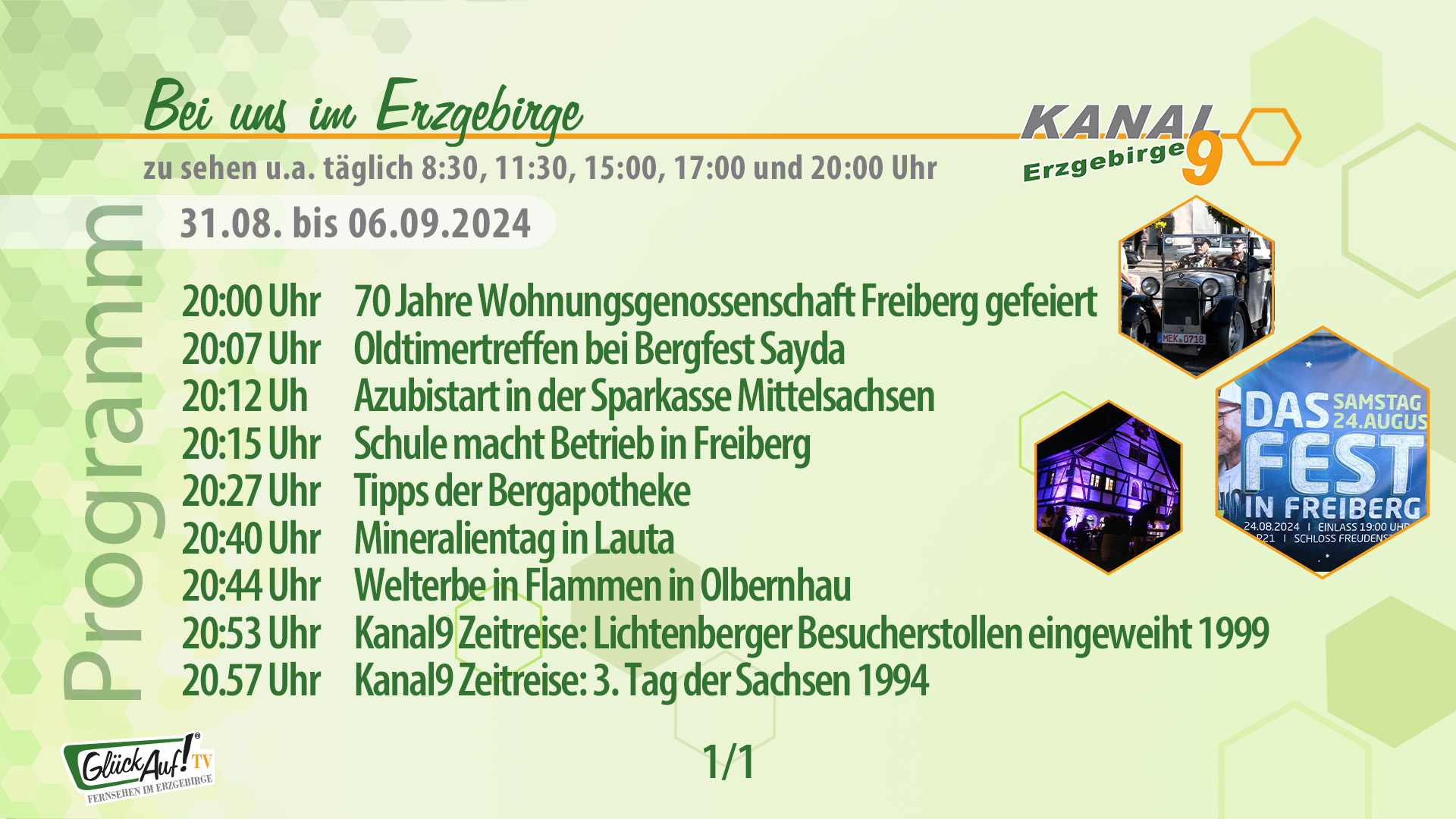 Bei uns im Erzgebirge für die Woche vom 31.08. bis 06.09.2024 Bei uns im Erzgebirge für die Woche vom 31.08. bis 06.09.2024