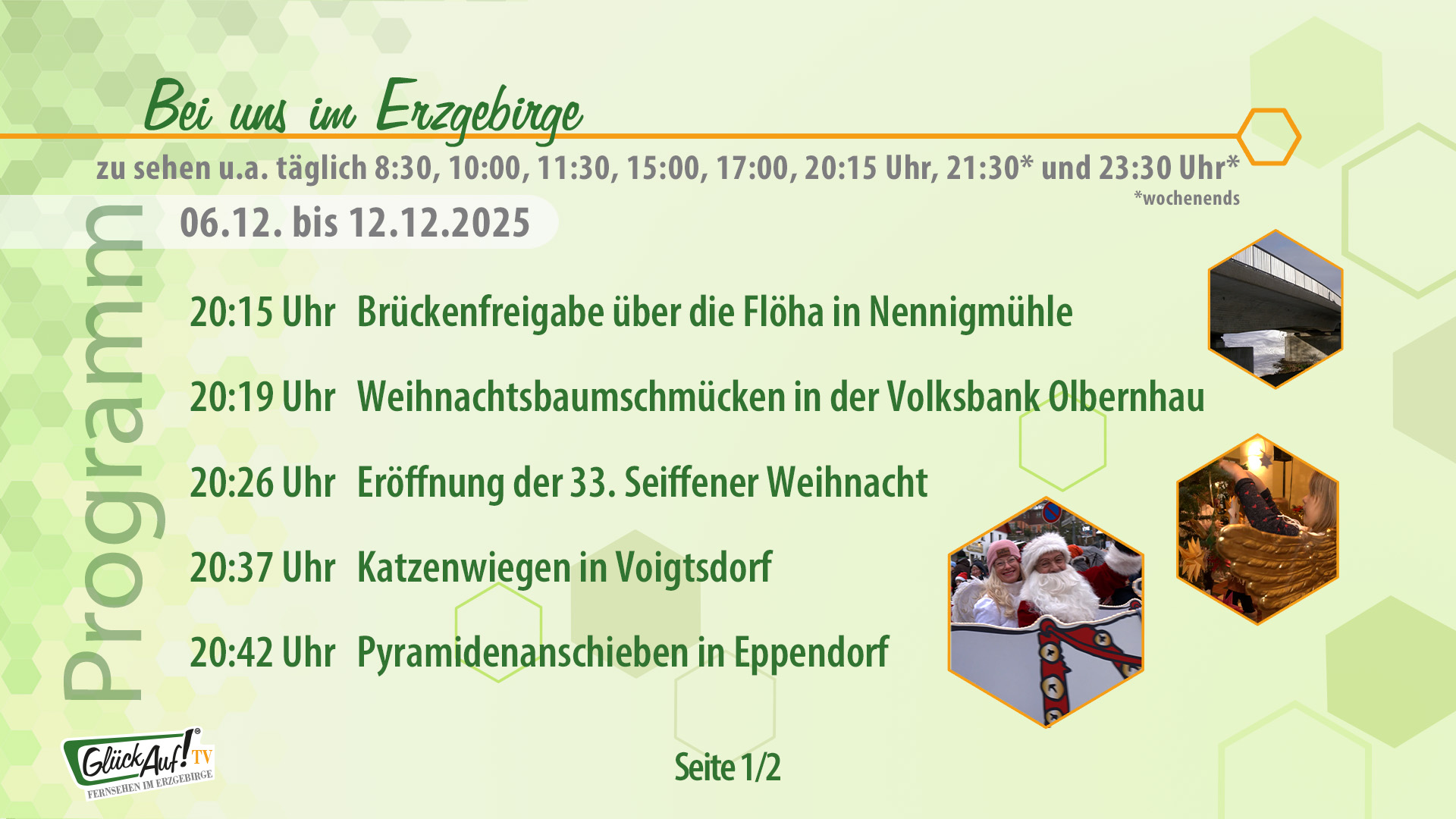 Bei uns im Erzgebirge für die Woche vom 06.12. bis 12.12.2025 Bei uns im Erzgebirge für die Woche vom 06.12. bis 12.12.2025