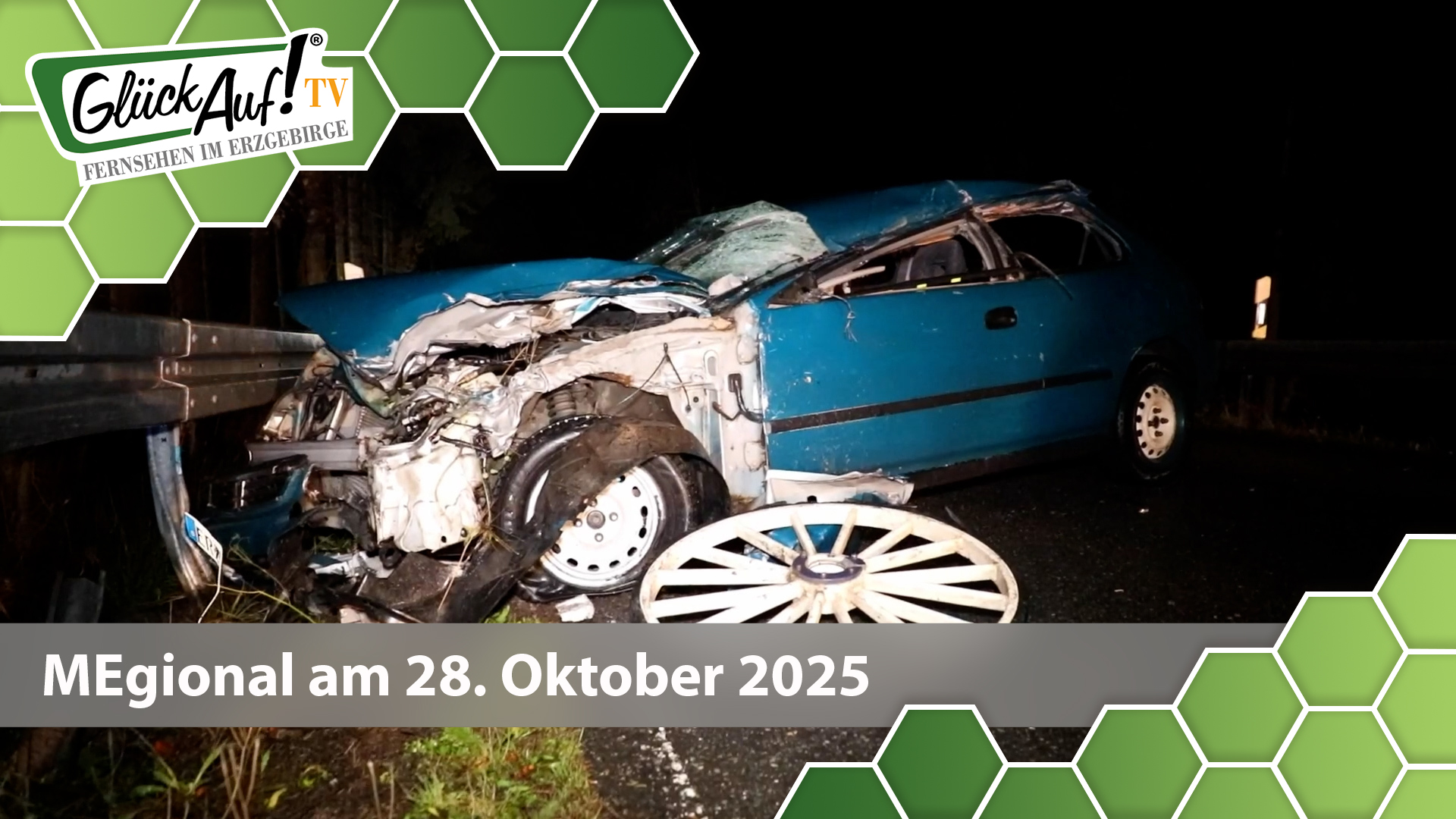 MEgional am 28. Oktober 2025 mit dem Thema: Schwerer Verkehrsunfall zwischen Sayda und Heidersdorf